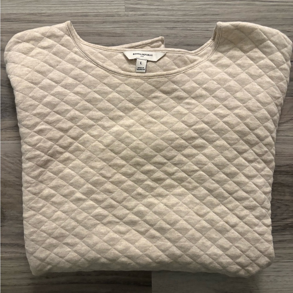 Banana Republic Women's Cream Quilted Sweater